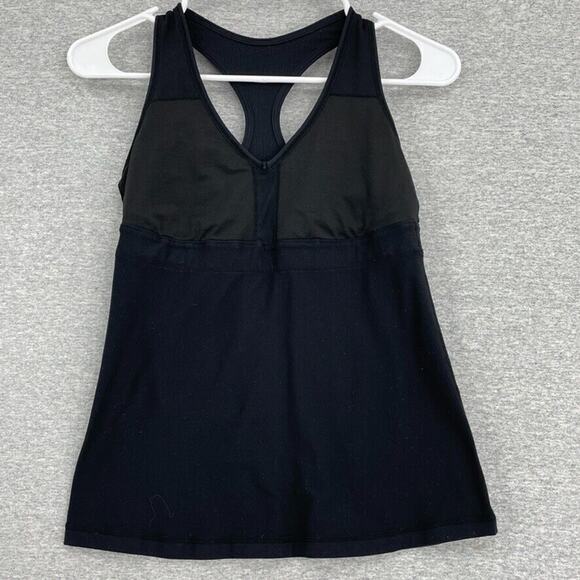 Lululemon Tank Top Womens 4 Black Racerback Adj Bra Activewear Yoga Jogging - Picture 1 of 8